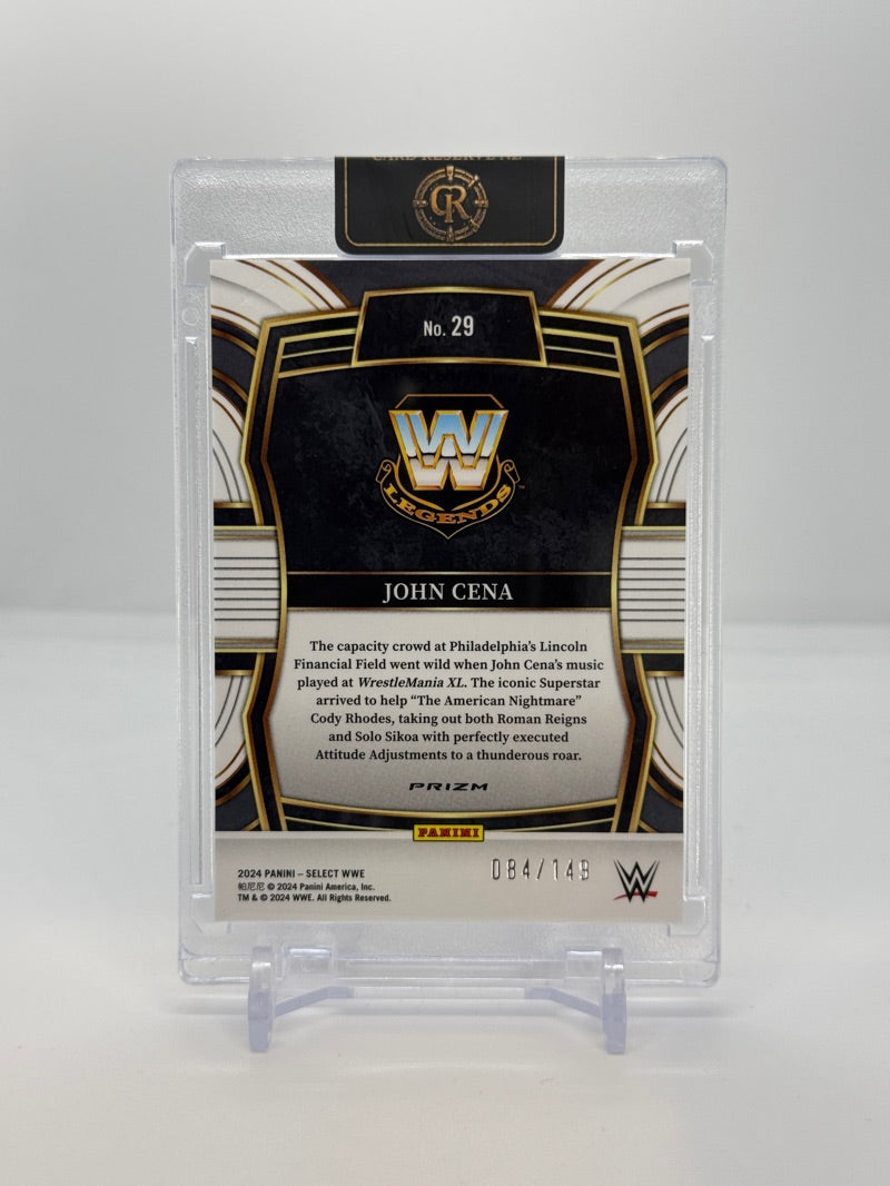 2024 Panini Select WWE John Cena #29 - Phenomenon Red Wave 084/149 - Raw - back