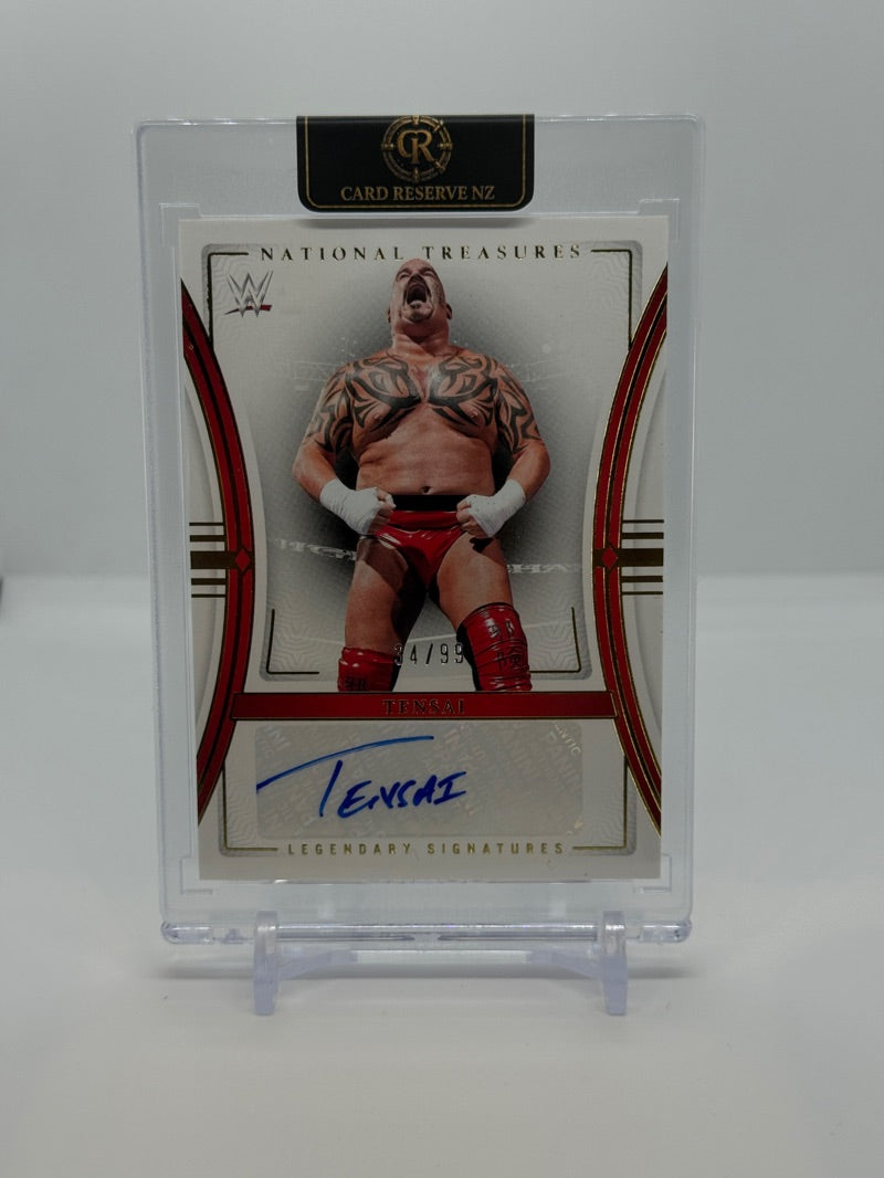 2024 Panini National Treasures WWE Tensai #LS-TSI - Legendary Signatures 34/99 - Raw - front