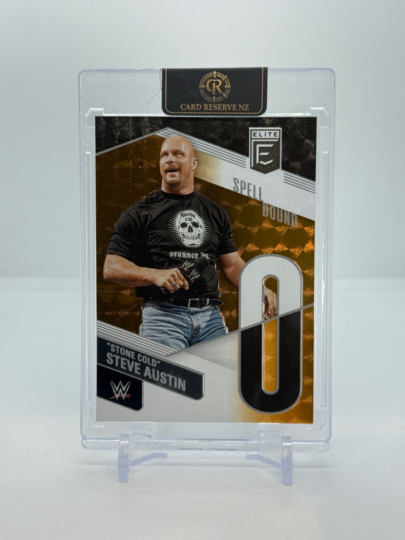 2023 Panini Donruss Elite WWE Stone Cold Steve Austin #22 - Spellbound O Orange /49 - Raw - front