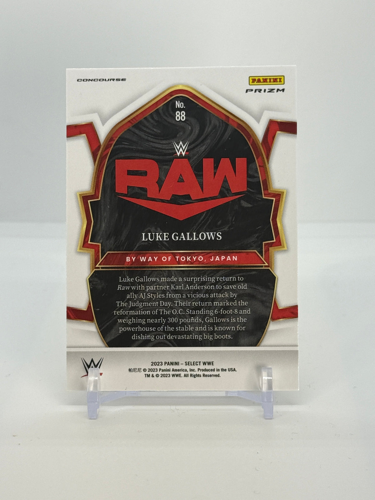 07 2023 Panini Select WWE Luke Gallows #88 - Concourse Tri-Color Prizm - 2023 Panini Select WWE Luke Gallows #88 Concourse Tri-Color Prizm - back