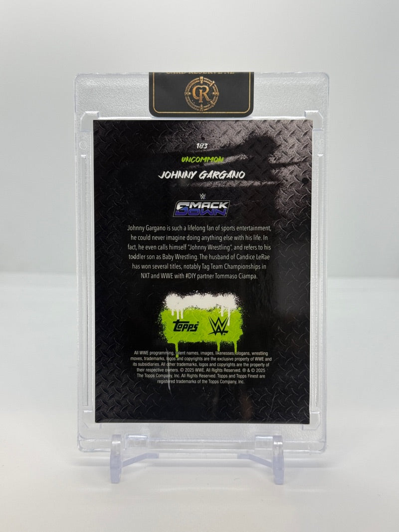 2025 Topps Finest WWE Johnny Gargano Gold Refractor 2 #183 - Uncommon Gold Refractor 08/25 - Raw - back