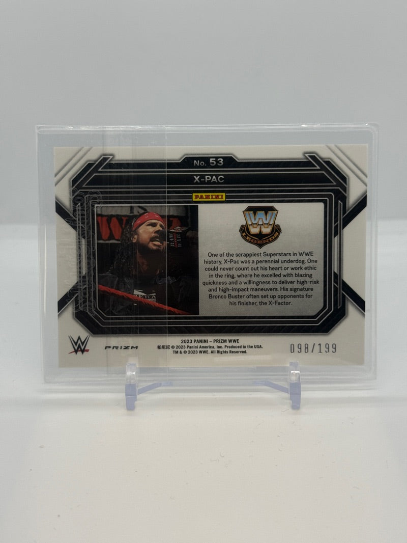 2023 Panini Prizm WWE X-Pac #53 - Blue Prizm 98/199 - Raw - back