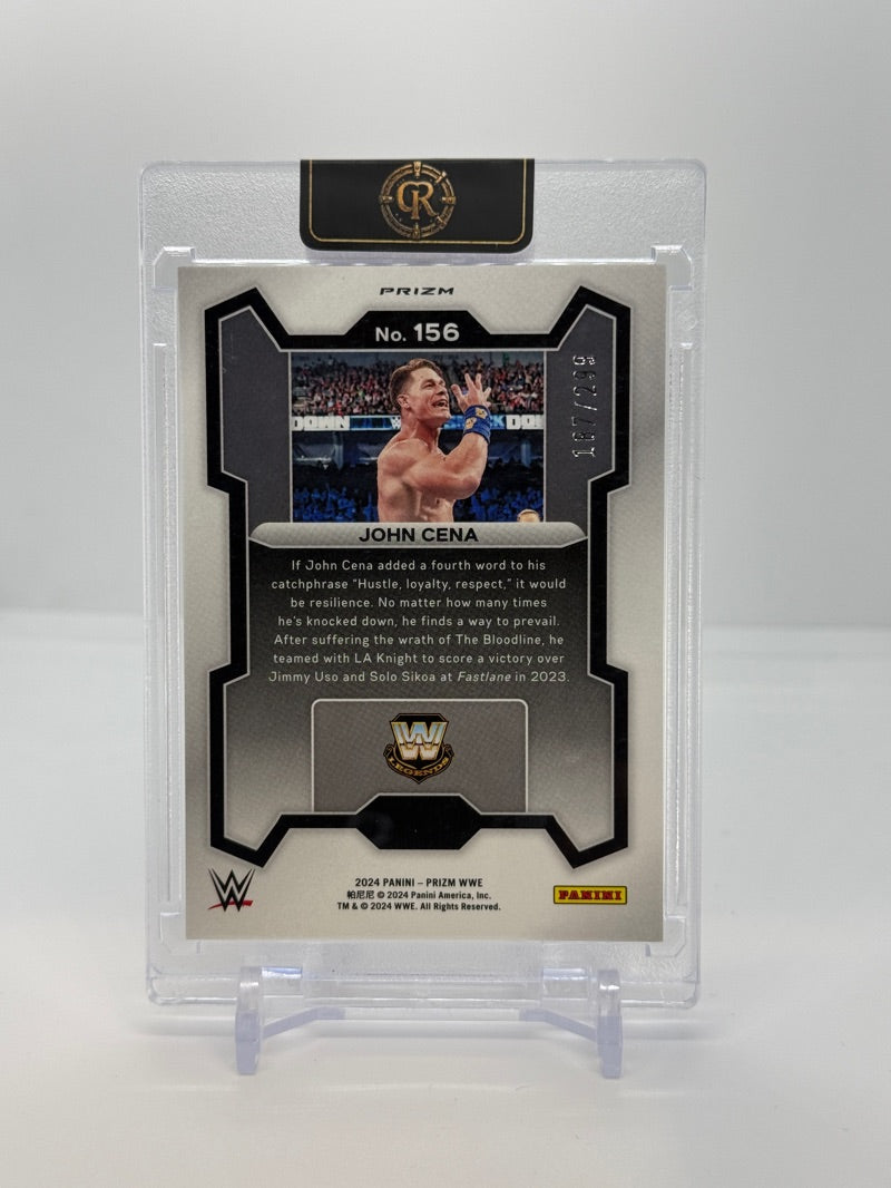 2024 Panini Prizm WWE John Cena #156 - Red Prizm 187/299 - Raw - back