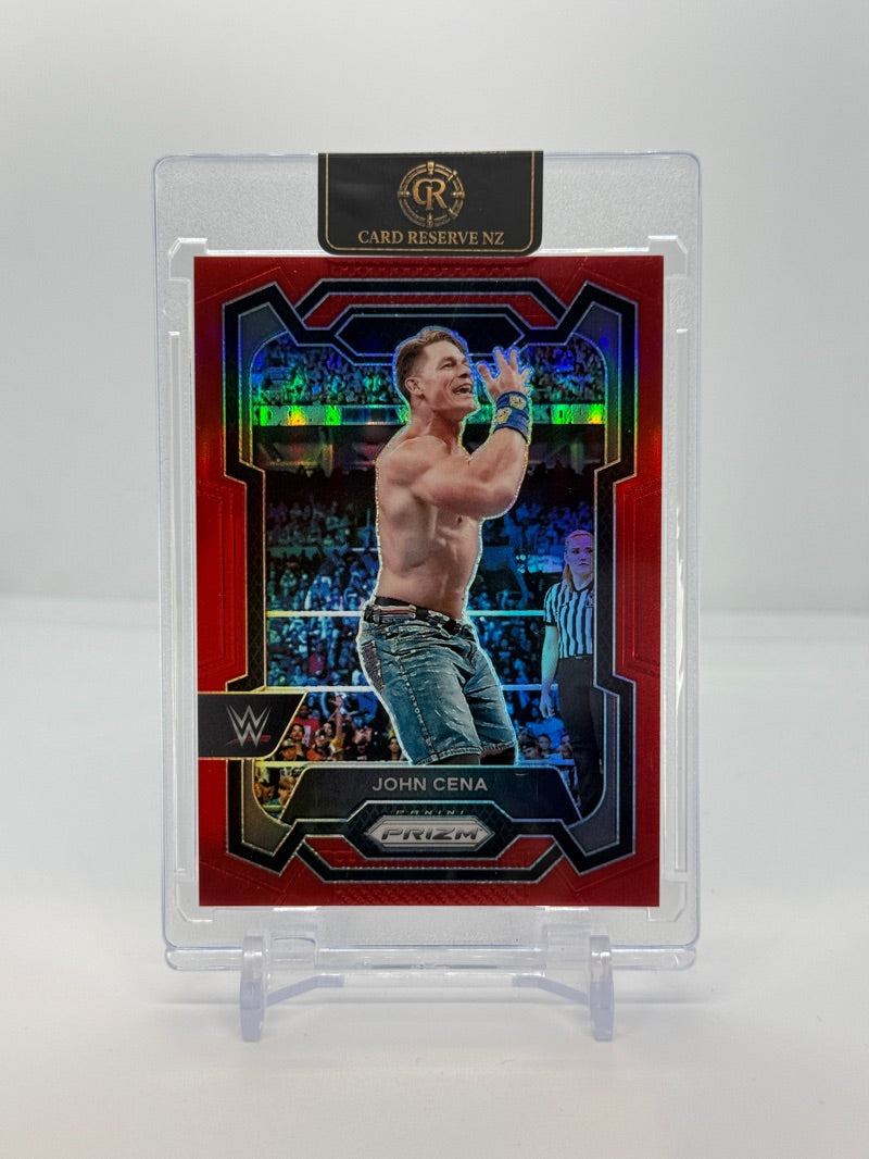 2024 Panini Prizm WWE John Cena #156 - Red Prizm 187/299 - Raw - front