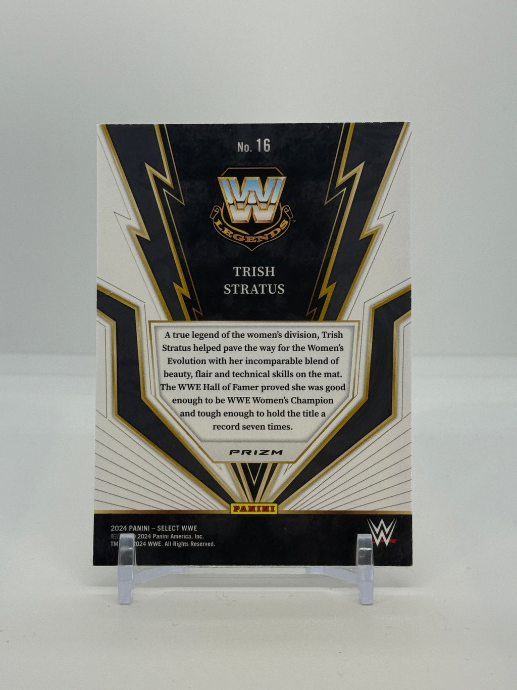 06 2024 Panini Select WWE Trish Stratus #16 - Turbocharged Silver Prizm - 2024 Panini Select WWE Trish Stratus #16 - Turbocharged Silver Prizm - Raw - back