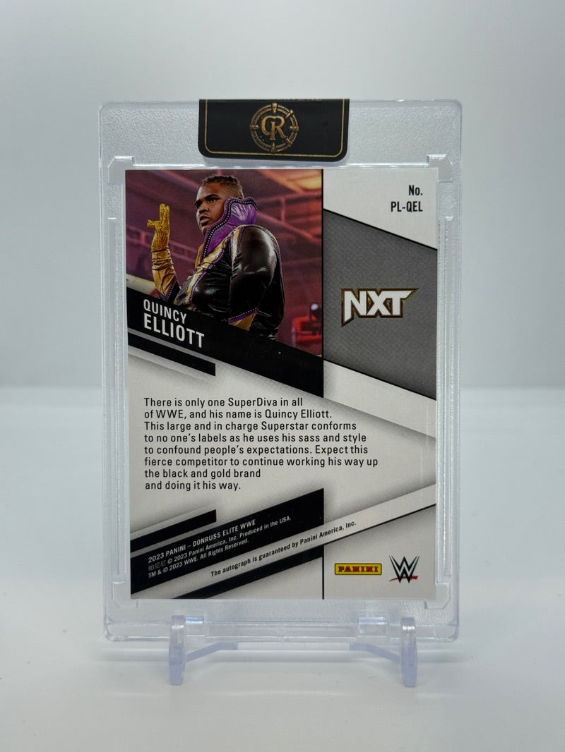 2023 Panini Donruss Elite WWE Quincy Elliott #Pl-QEL - Pen Pals Rookie Auto (RC) - Raw - back