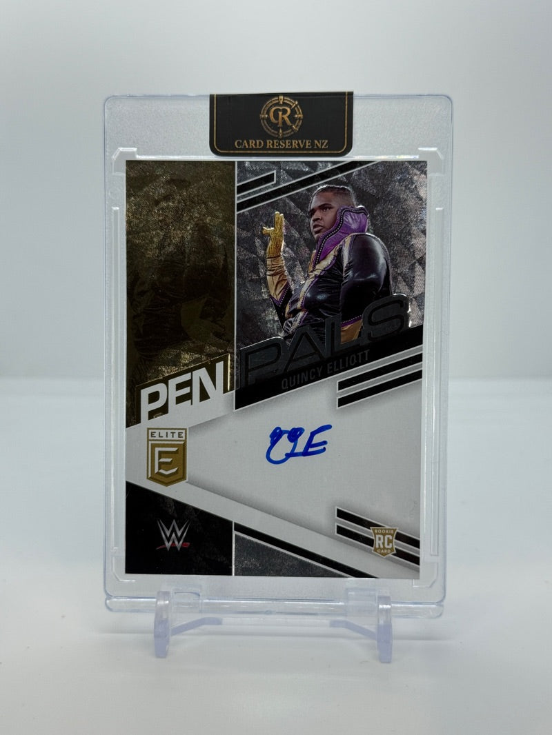 2023 Panini Donruss Elite WWE Quincy Elliott #Pl-QEL - Pen Pals Rookie Auto (RC) - Raw - front