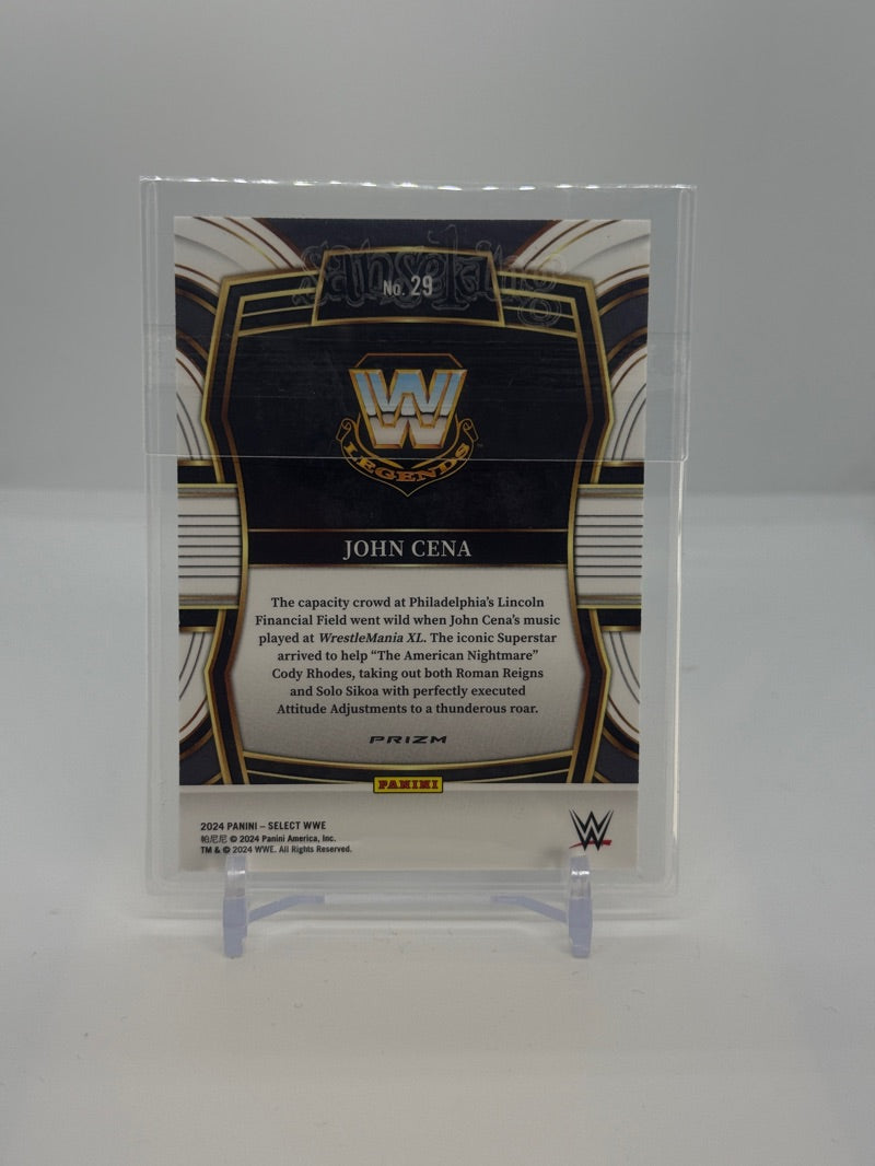 04 2024 Panini Select WWE John Cena #29 - Silver Phenomenon Insert - 2024 Panini Select WWE John Cena #29 - Silver Phenomenon Insert - Raw - back