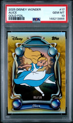 2025 Topps Disney Wonder Alice Gold Foil #17 – PSA 10 — PSA cert 148213866 — front